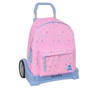 Safta | Mochila Escolar con Ruedas Stitch Bright Compact Evolution Extraíble, Carro Incluido 85 cm Alto, Ergonómica y Acolchada, Bolsillo Frontal, Cremallera Doble Tirador, Medidas 33x15x42 cm