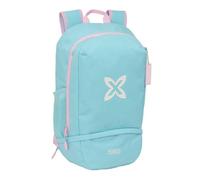 Safta | Mochila Escolar con Zapatillero Munich Sky, Compartimento Inferior para Zapatillas con Cremallera, Ergonómica y Acolchada, Bolsillos Portabotellas, Azul Turquesa y Rosa, Medidas 28x19x51 cm