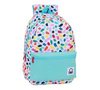 Safta Mochila Escolar de Benetton Brochitas, 300x140x460 mm, Multicolor