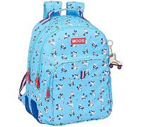 Safta Mochila Escolar de Moos Rollers, 320x150x420 mm, Azul Claro/Multicolor