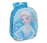 Safta | Mochila Escolar Disney Frozen 3D, Frontal Termoconformado en Relieve, Hombreras Acolchadas Ergonómicas, Bolsillo Lateral Portabotellas, Asa Superior, Mochila Niña, Medidas 27x10x33 cm