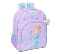 Safta | Mochila Escolar Disney Frozen Spirit Adaptable a Carro (Sin Carro), Ergonómica y Acolchada, Doble Cremallera, Bolsillo Frontal y Portabotellas, Mochila Niña, Medidas 33x14x42 cm