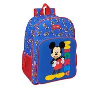 Safta | Mochila Escolar Disney Mickey Mouse Today Adaptable a Carro (Sin Carro), Espalda y Hombreras Ergonómicas Acolchadas, Bolsillo Frontal Grande, Portabotellas, Mochila Niño, Medidas 33x14x42 cm