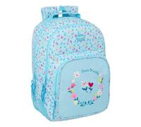 Safta | Mochila Escolar Doble Blackfit8 Pétalos Adaptable a Carro, 2 Compartimentos Grandes con Cremallera, Hombreras y Espalda Ergonómicas Acolchadas, Portabotellas, Medidas 32x15x42 cm
