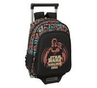 SAFTA | Mochila Escolar Doble Compartimento The Mandalorian & Grogu Niño y Niña, Trolley Compacto Extraíble y Lavable, Gran Capacidad con Bolsillo Portabotella, Espalda Acolchada, Talla Única