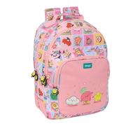 Safta | Mochila Escolar Doble Mr. Wonderful Comic Adaptable a Carro, 2 Compartimentos Grandes con Cremallera, Hombreras y Espalda Ergonómicas Acolchadas, Medidas 32x15x42 cm