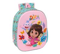 Safta | Mochila Escolar Dora Diseño 3D Termoconformado, Infantil para Vuelta al Cole, Hombreras Acolchadas Ergonómicas, Bolsillo Lateral Portabotellas, Asa Superior, Mochila Niña, Medidas 27x10x33 cm