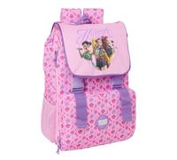 Safta | Mochila Escolar Extensible K-Pop Demon Hunters 28,5x15x41 cm | Tejido poliéster con costuras rematadas, para colegio, primaria e instituto, licencia oficial K-Pop Demon Hunters Stage