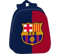 SAFTA | Mochila Escolar FC Barcelona 3D 27 x 33 x 10 Cm (8,9 Litros), Frontal Termoconformado en Relieve, Hombreras Acolchadas Ergonómicas, Bolsillo Portabotellas, Tarjeta Identificación, Asa Superior