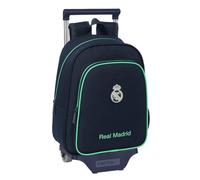 Safta | Mochila Escolar Grande con Carro Real Madrid 2ª Equipación 25/26, Extraíble, 27x10x67 cm, Hombreras Ergonómicas Acolchadas, Portabotellas y Bolsillo Frontal, Mochila Niño, Medidas 27x10x33 cm