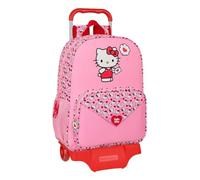 Safta | Mochila Escolar Grande con Ruedas Hello Kitty Compact Evolution Extraíble, Carro Modelo 905 85 cm, Ergonómica y Acolchada, Portabotellas, Cremallera Doble Tirador, Rosa, Medidas 33x14x42 cm