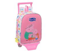 Safta | Mochila Escolar Grande con Ruedas Peppa Pig Baby Pig, Carro 805 Incluido y Mochila Extraíble, 54 cm Alto, Sistema de Sujeción, Tarjeta Identificación, Asa Superior, Medidas 22x10x27 cm