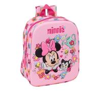 Safta | Mochila Escolar Guardería 3D Disney Minnie Mouse, Compartimento Principal con Cremallera, Asa de Mano Superior, Infantil Vuelta al Cole, Mochila Niña, Medidas 22x10x27 cm