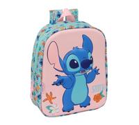 Safta | Mochila Escolar Guardería 3D Disney Stitch, Infantil para Vuelta al Cole, Compartimento Principal con Cremallera y Asa Superior, Tirantes Ajustables, Mochila Niña, Medidas 22x10x27 cm