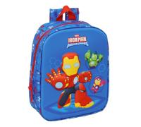 Safta - Mochila Escolar Guardería 3D Iron Man Marvel, Compartimento Principal con Cremallera, Asa de Mano Superior, Infantil para Vuelta al Cole, Mochila Niño, Medidas 22x10x27 cm