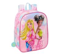 Safta | Mochila Escolar Guardería Barbie Painterly Adaptable a Carro (Sin Carro), Infantil, Compartimento Principal con Cremallera, Tarjeta de Identificación, Asa Superior, Medidas 22x10x27 cm