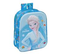 Safta | Mochila Escolar Guardería Disney Frozen 3D, Relieve Frontal Elsa, Compartimento Principal con Cremallera, Asa Superior, Tirantes Ajustables Acolchados, Mochila Niña, Medidas 22x10x27 cm