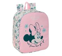 Safta | Mochila Escolar Guardería Disney Minnie Mouse Minty Adaptable a Carro, Compartimento Principal con Cremallera, Frontal Intercambiable 2 Diseños con Solapa Imantada, Medidas 22x10x27 cm
