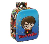 Safta | Mochila Escolar Guardería Harry Potter 3D, Frontal Rígido con Relieve y Bolsillo Red, Compartimento Principal con Cremallera, Bolsillo Lateral Portabotellas, Asa Superior, Medidas 22x10x27 cm
