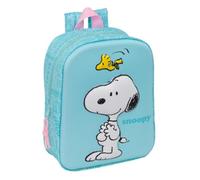 Safta | Mochila Escolar Guardería Snoopy 3D, Compartimento Principal con Cremallera, Asa de Mano Superior, Tiradores con Cordón, Infantil Vuelta al Cole, Mochila Niña, Medidas 22x10x27 cm