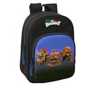 Safta | Mochila Escolar Infantil Brainrot Adaptable a Carro (Sin Carro), Hombreras Ergonómicas y Acolchadas, Bolsillo Frontal Gran Formato y Portabotellas, Cremalleras Azules, Medidas 26x11x34 cm