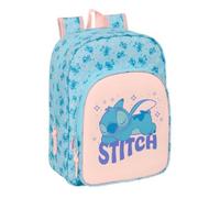 Safta | Mochila Escolar Infantil Disney Stitch Ohana Adaptable a Carro (Sin Carro), Hombreras Ergonómicas y Acolchadas, 2 Bolsillos Frontales, Portabotellas Lateral, Asa Superior, Medidas 26x11x34 cm