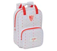Safta - Mochila Escolar Infantil Sevilla FC Preescolar con Asas, Hombreras Acolchadas y Asa Superior Forrada, Bolsillo Frontal Grande con Cremallera, Mochila Niño, Medidas 20x8x28 cm