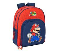 Safta | Mochila Escolar Infantil Super Mario Trick Adaptable a Carro (Sin Carro), Hombreras Ergonómicas y Acolchadas, Bolsillo Frontal Gran Formato y Portabotellas, Asa Superior, Medidas 28x10x34 cm