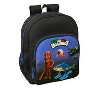 Safta | Mochila Escolar Junior Brainrot Adaptable a Carro, Espalda y Hombreras Ergonómicas Acolchadas, Bolsillo Frontal Grande, Portabotellas Laterales, Cremallera Doble Tirador, Medidas 32x12x38 cm