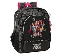 Safta | Mochila Escolar Junior K-Pop Demon Hunters Energy Adaptable a Carro (Sin Carro), Ergonómica y Acolchada, Bolsillo Frontal Gran Formato, Portabotellas, Mochila Niña, Medidas 32x12x38 cm