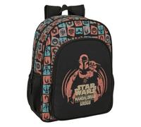 Safta | Mochila Escolar Junior Mandalorian & Grogu Adaptable a Carro (Sin Carro), Espalda y Hombreras Ergonómicas Acolchadas, Doble Tirador, Medidas 32x12x38 cm