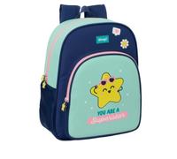 Safta | Mochila Escolar Junior Mr. Wonderful Estrella Adaptable a Carro, Ergonómica y Acolchada, Bolsillos Laterales Portabotellas, Cremallera Doble Tirador, Medidas 32x12x38 cm