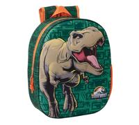 Safta | Mochila Escolar Jurassic World 3D, Frontal Termoconformado en Relieve, Infantil para Vuelta al Cole, Hombreras Acolchadas, Bolsillo Portabotellas, Tarjeta Identificación, Medidas 27x10x33 cm