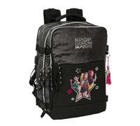 Safta | Mochila Escolar K-Pop Demon Hunters Energy para Portátil 15,6″, 3 Compartimentos con Organizadores, USB, Zapatillero Inferior, Espalda y Hombreras Ergonómicas Acolchadas, Medidas 29x19x44 cm