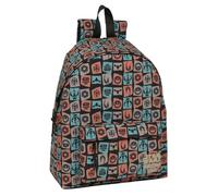 Safta | Mochila Escolar Mandalorian & Grogu, Ergonómica y Acolchada, Bolsillo Frontal con Cremallera, Doble Tirador en Cremallera Principal, Asa Superior, Estampado Multicolor, Medidas 33x15x42 cm