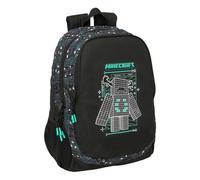 Safta | Mochila Escolar Minecraft Screen Adaptable a Carro (Sin Carro), 32x44x16 cm, 2 Compartimentos Grandes, Hombreras y Espalda Ergonómicas Acolchadas, Portabotellas, Medidas 32x16x44 cm
