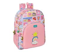 Safta - Mochila Escolar Mr. Wonderful Comic Adaptable a Carro (Sin Carro), Ergonómica y Acolchada, Doble Tirador en Cremallera, Bolsillos Portabotellas y Bolsillo Frontal Grande, Medidas 33x14x42 cm