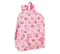 Safta | Mochila Escolar para Portátil 14,1'' Princesas Disney, Compartimento Acolchado, Espalda y Hombreras Ergonómicas, Bolsillo Frontal con Cremallera y Portabotellas, Rosa, Medidas 31x13x43 cm