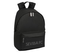 SAFTA | Mochila Escolar para Portátil 14,1″ Sevilla FC Teen, Compartimento Acolchado y Bolsillo para iPad 10,6″, Espalda Ergonómica Antisudor, Cremalleras con Doble Tirador, Negra, Medidas 31x16x41 cm
