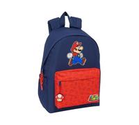 Safta | Mochila Escolar para Portátil 14,1″ Super Mario Trick, Compartimento Acolchado, Espalda y Hombreras Ergonómicas, Bolsillo Frontal con Cremallera, Portabotellas Lateral, Medidas 31x13x43 cm