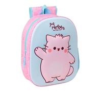 Safta | Mochila Escolar Pembe Diseño Frontal 3D Termoconformado, Infantil y Juvenil, Hombreras Acolchadas Ergonómicas, Bolsillo Lateral Portabotellas, Asa Superior, Rosa y Azul, Medidas 27x10x33 cm