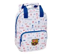 Safta | Mochila Escolar Preescolar FC Barcelona, Infantil con Asas y Hombreras Acolchadas, Bolsillo Frontal con Cremallera, Tarjeta de Identificación, Asa Superior Forrada, Medidas 20x8x28 cm