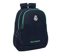 Safta | Mochila Escolar Real Madrid 2ª Equipación 25/26 Adaptable a Carro (Sin Carro), 2 Compartimentos Grandes, Cremalleras con Doble Tirador, Mochila Niño, Medidas 32x16x44 cm