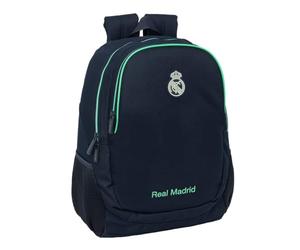 Safta | Mochila Escolar Real Madrid 2ª Equipación 25/26 Adaptable a Carro (Sin Carro), 2 Compartimentos Grandes, Cremalleras con Doble Tirador, Mochila Niño, Medidas 32x16x44 cm