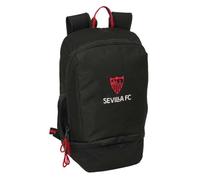 Safta | Mochila Escolar Sevilla FC con Compartimento Zapatillero Inferior, Cremallera Doble Tirador, Espalda y Hombreras Ergonómicas Acolchadas, Bolsillos Portabotellas, Medidas 28x19x51 cm