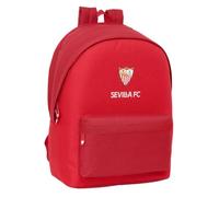 Safta | Mochila Escolar Sevilla FC Doble Compartimento con USB, Antirrobo para Portátil 15,6″ y Tablet 11″, Resistente al Agua, Espalda y Hombreras Ergonómicas Acolchadas, Roja, Medidas 31x18x44 cm