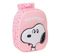 Safta | Mochila Escolar Snoopy 3D con Frontal Termoconformado, Diseño 3D en Relieve, Bolsillo Lateral Portabotellas, Hombreras Acolchadas, Tarjeta Identificación, Asa Superior, Medidas 27x10x33 cm