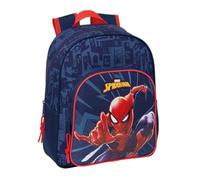 SAFTA | Mochila Escolar Spider-Man Adaptable a Carro (Sin Carro), Infantil y Juvenil, Hombreras Ergonómicas Acolchadas, Bolsillo Frontal Gran Formato y Portabotellas, Mochila Niño, Medidas 27x10x33 cm