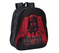 Safta | Mochila Escolar Star Wars 3D Termoconformada, Diseño Frontal Darth Vader Rojo y Negro, Hombreras Acolchadas, Bolsillo Portabotellas, Tarjeta Identificación, Asa Superior, Medidas 27x10x33 cm