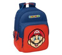 Safta | Mochila Escolar Super Mario Bros Mamma Mia Adaptable a Carro, 32x15x42 cm, Doble Compartimento con Cremallera, Organizador, Portabotellas, Hombreras y Espalda Acolchadas, Mochila Niño